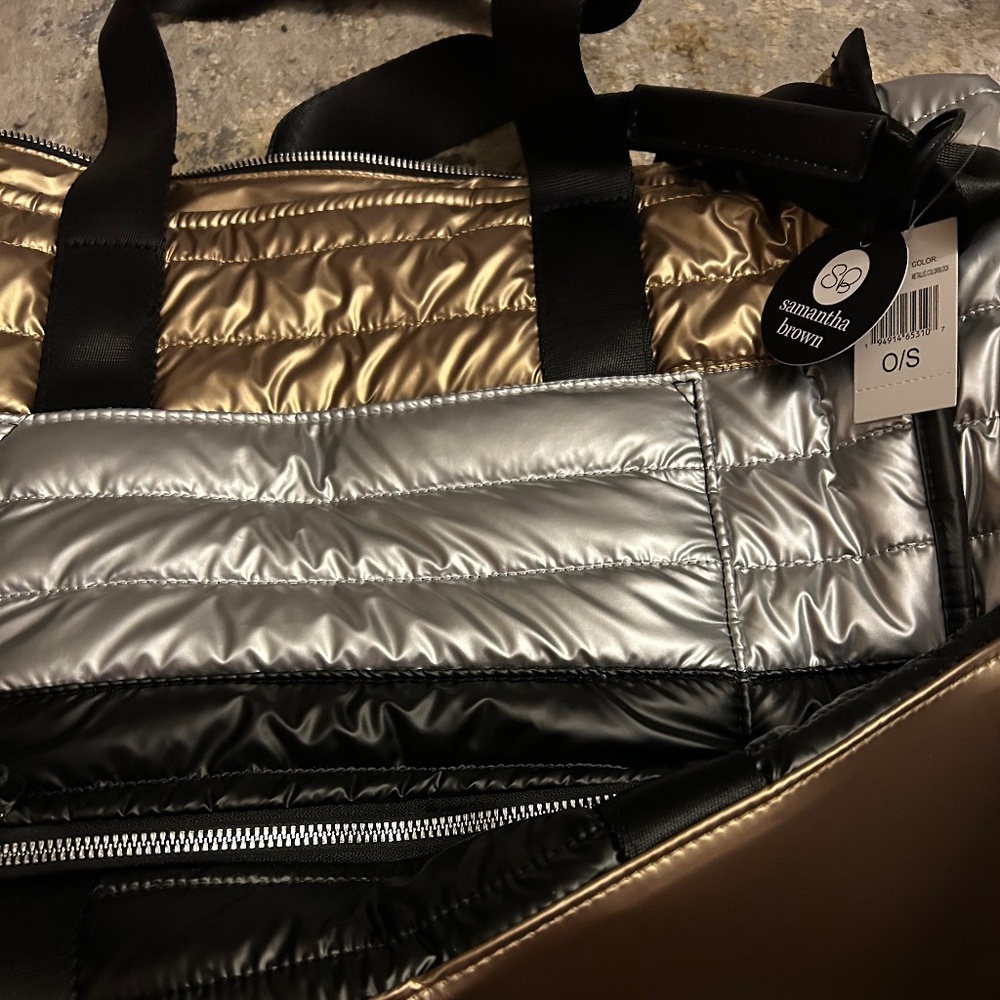 Samantha Brown Puffy Tote Set Brand New
